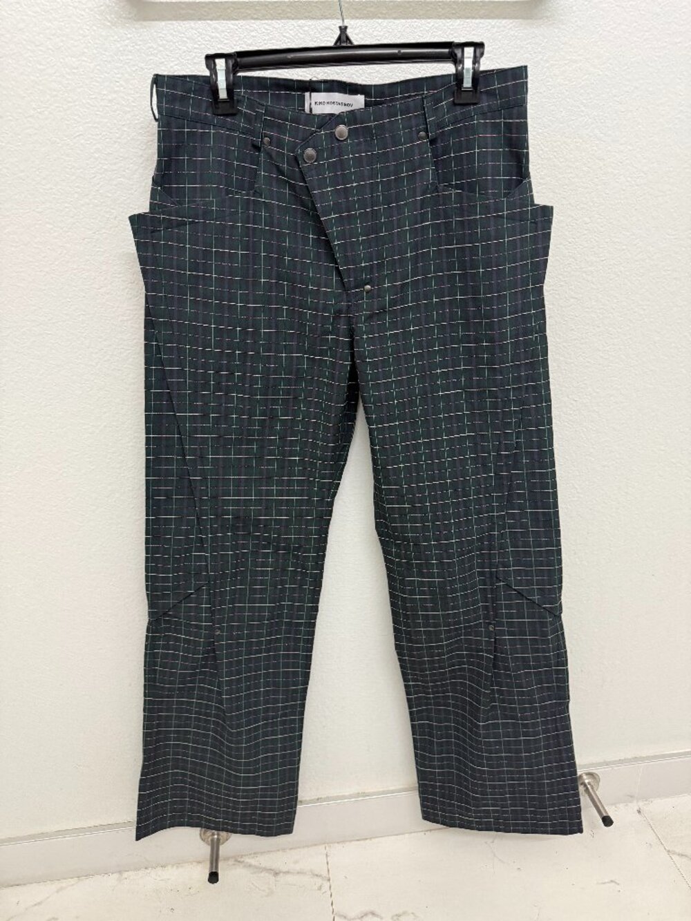 Kiko Kostadinov Empire of Rain Kraner Trouser Forest Check Size 48